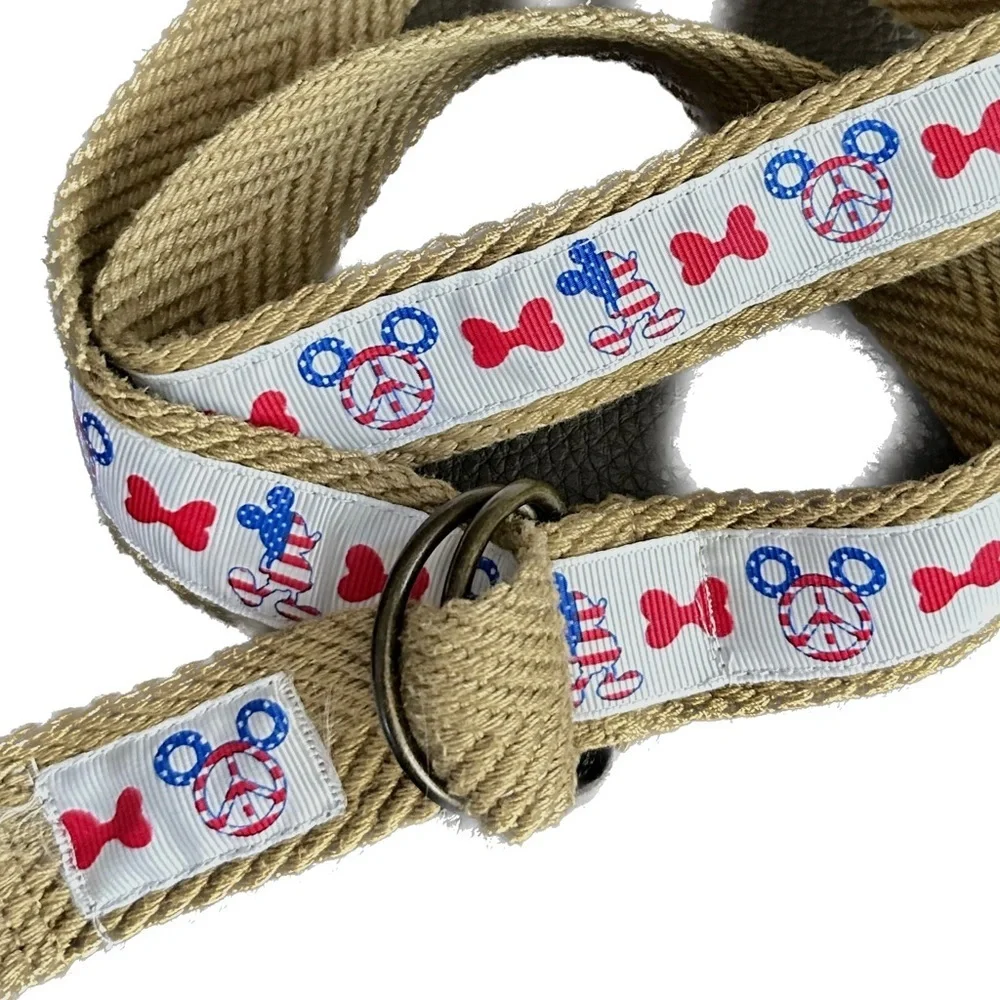 Mickey Mouse Peace adjustable belt Patriotic themed 34.5”
